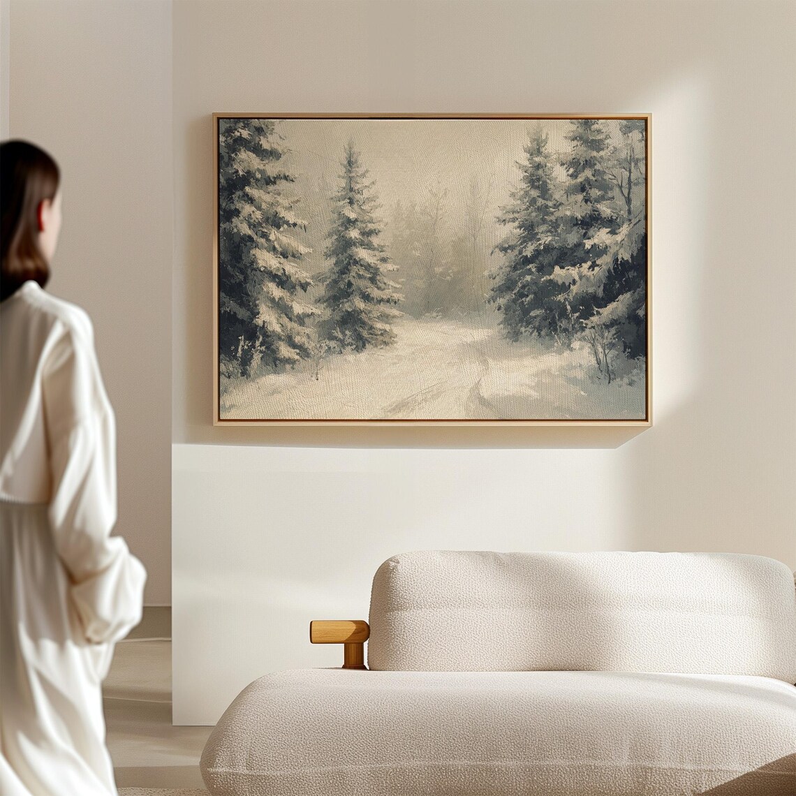 Snowy Forest Serene Winter Wonderland Art Print - Image 5