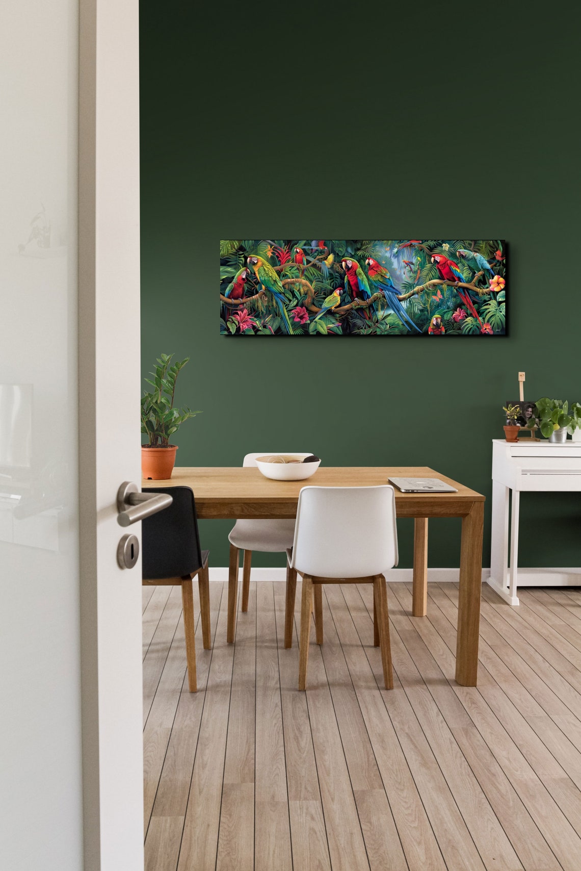Panoramic Rainforest Scene With Parrots - Image 7
