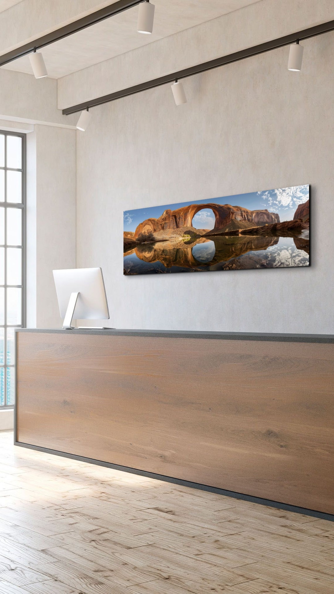 Rainbow Bridge Utah Arch Reflected in Still Desert Water Poster - Image 5