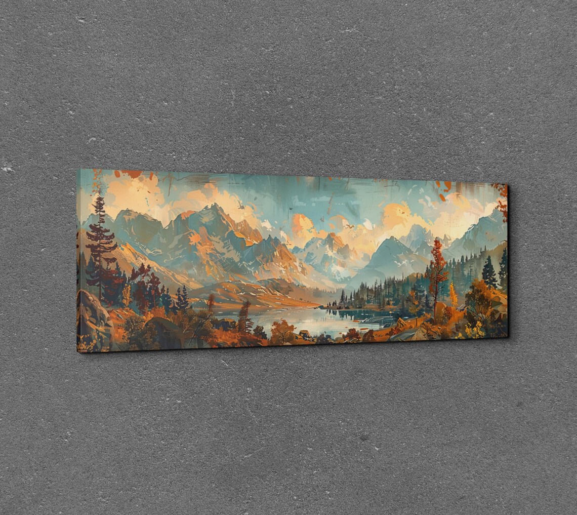 Rocky Mountain Mid-Century Modern Panoramic Landscape - Image 3