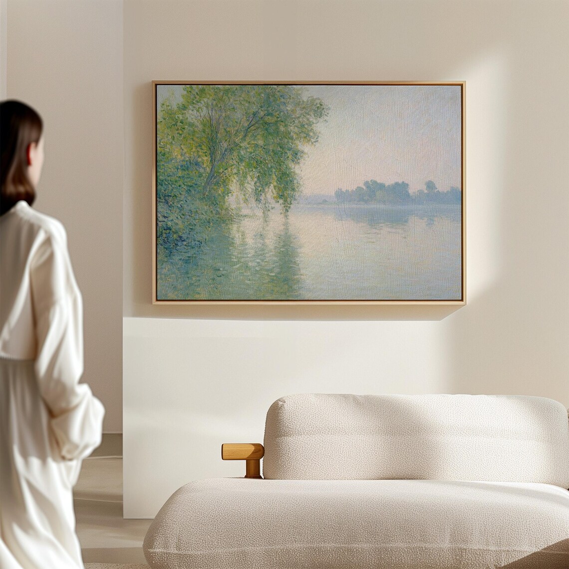 Serene Lakeside Landscape Poster, Tranquil Nature Scene - Image 6