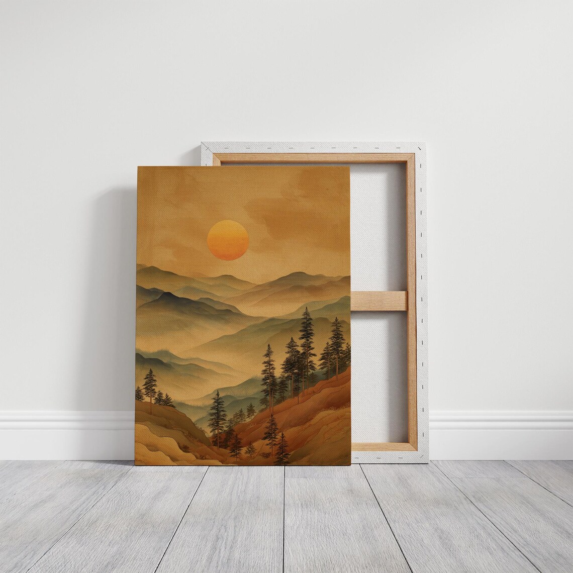 Golden Sunrise Over Mountain Pines Art Print