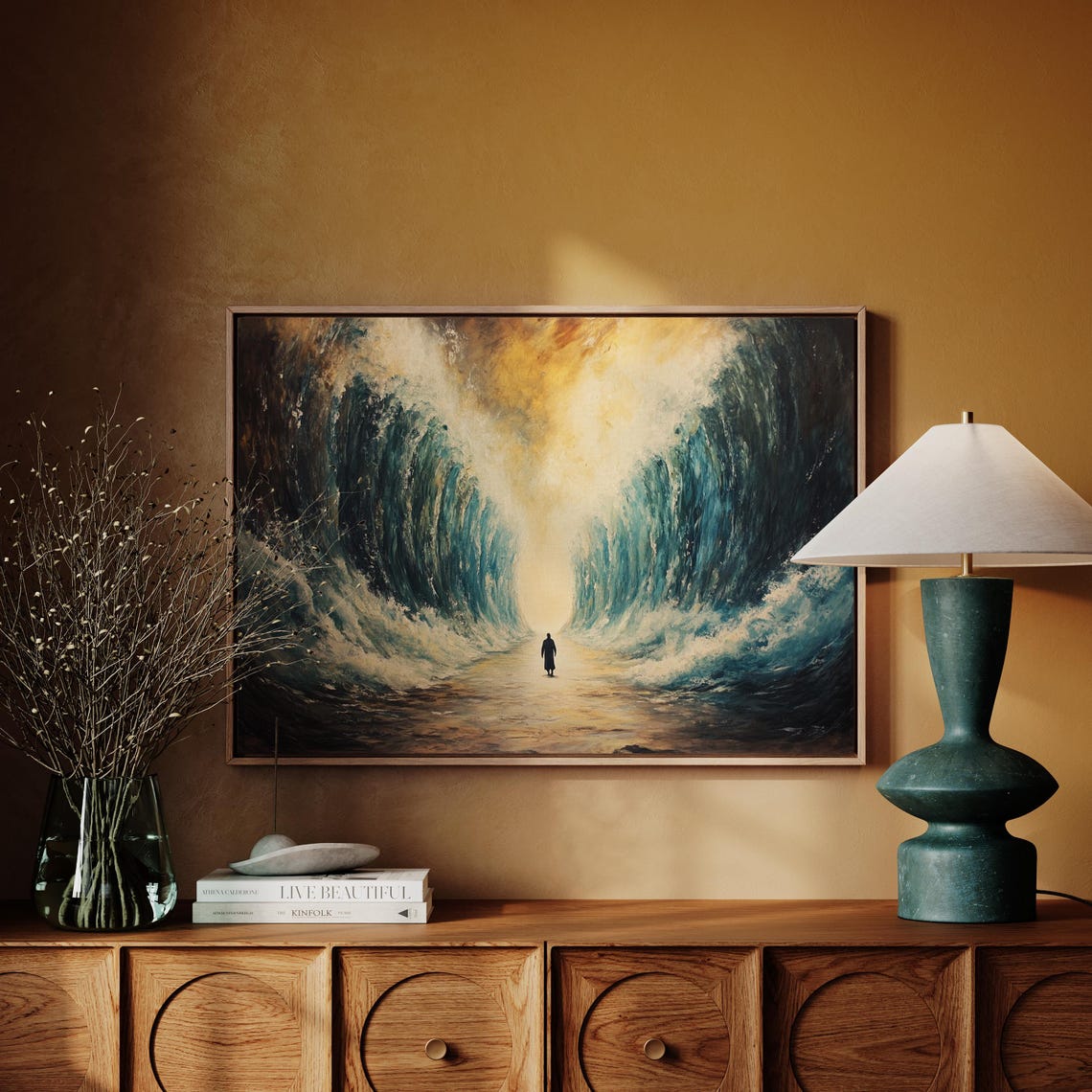 Parting Of The Red Sea Powerful Christian Art Depicting Divine Miracles Faith And The Journey Of Moses In Stunning Detail - Image 3