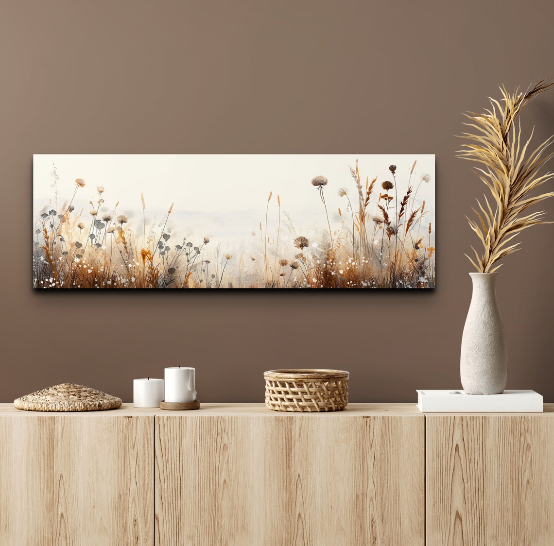 Vintage Botanical Scene Art Print, Nature Artwork
