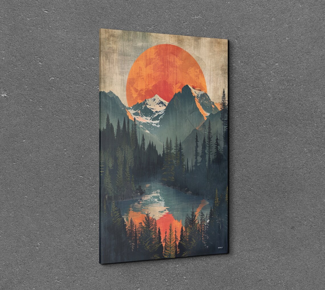 Mid Century Modern Mountain Wall Art - Image 3