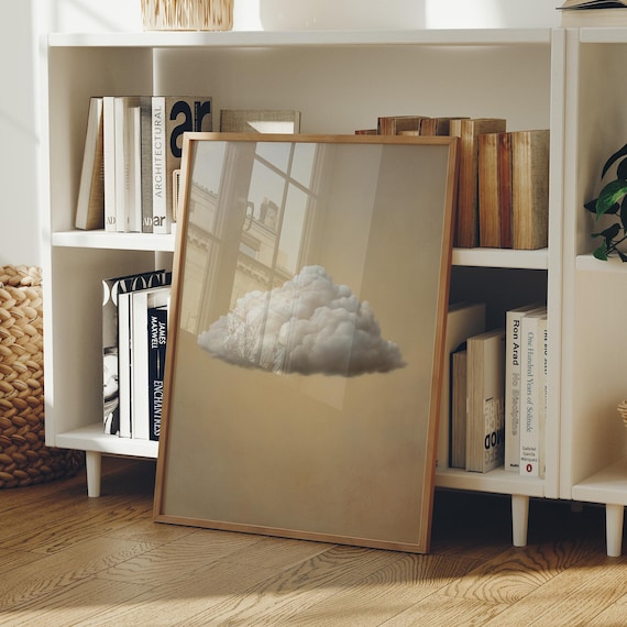 Soft Cloud In Golden Sky Minimal Art