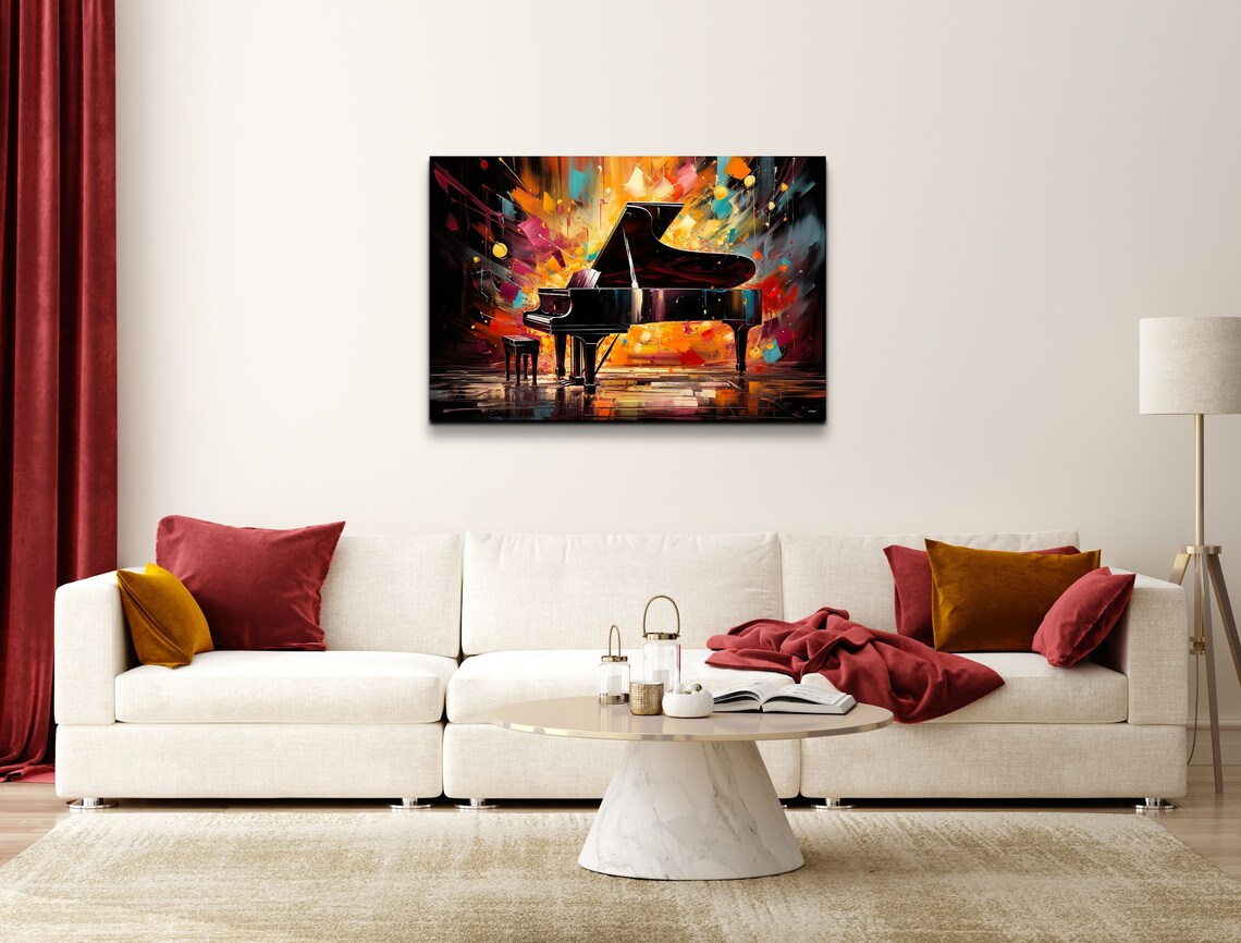Abstract Piano Art Print, Expressionist Music Art - Image 3