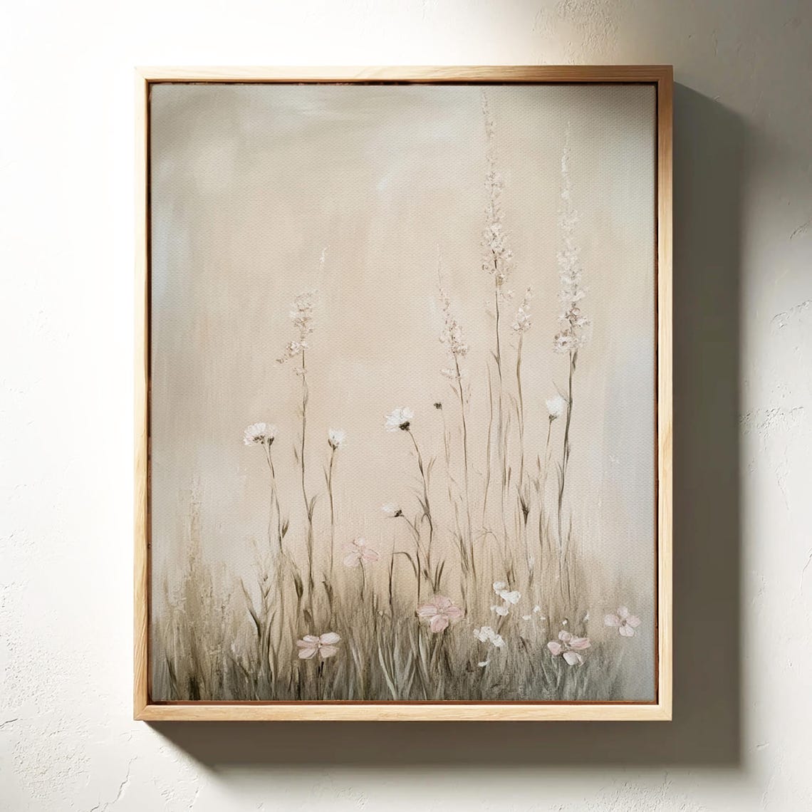 Minimalist Beige Wildflower Meadow Pastel Neutral Soft Art Poster - Image 4