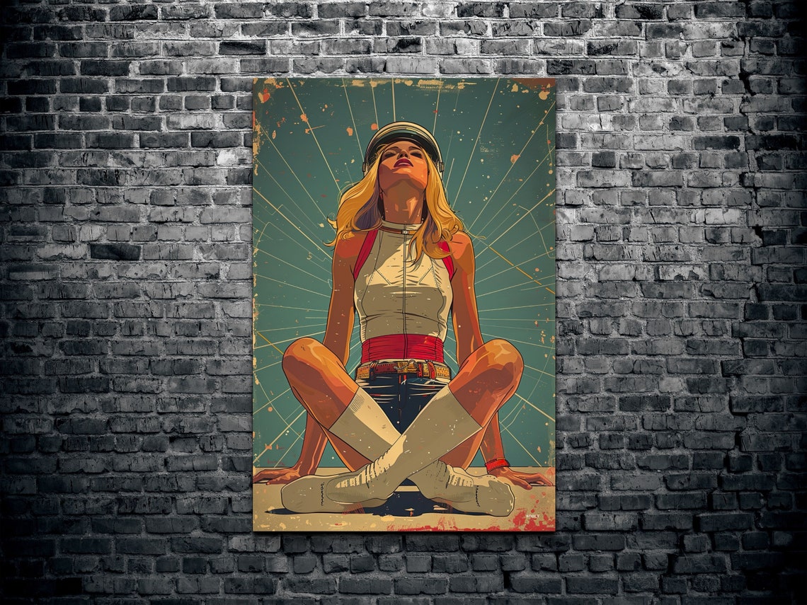Female Astronaut - Retro Space Art - Image 2