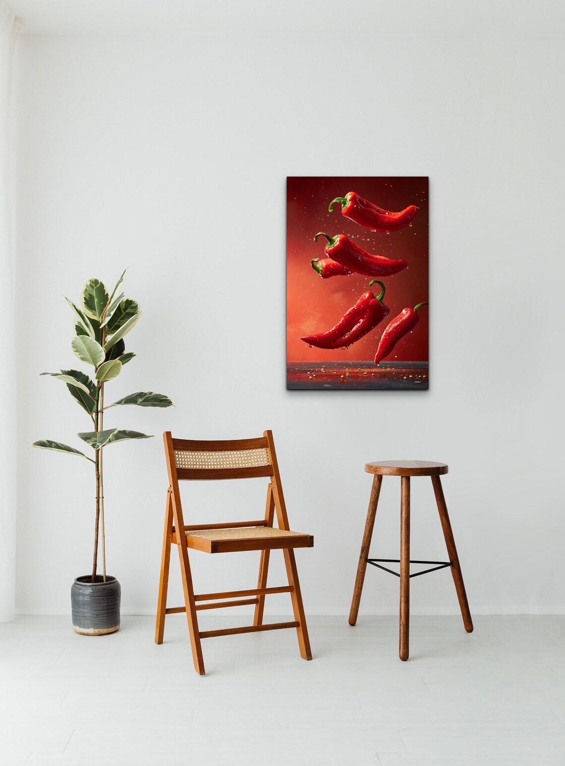 Red Chili Peppers, Kitchen Decor Art Print - Image 5