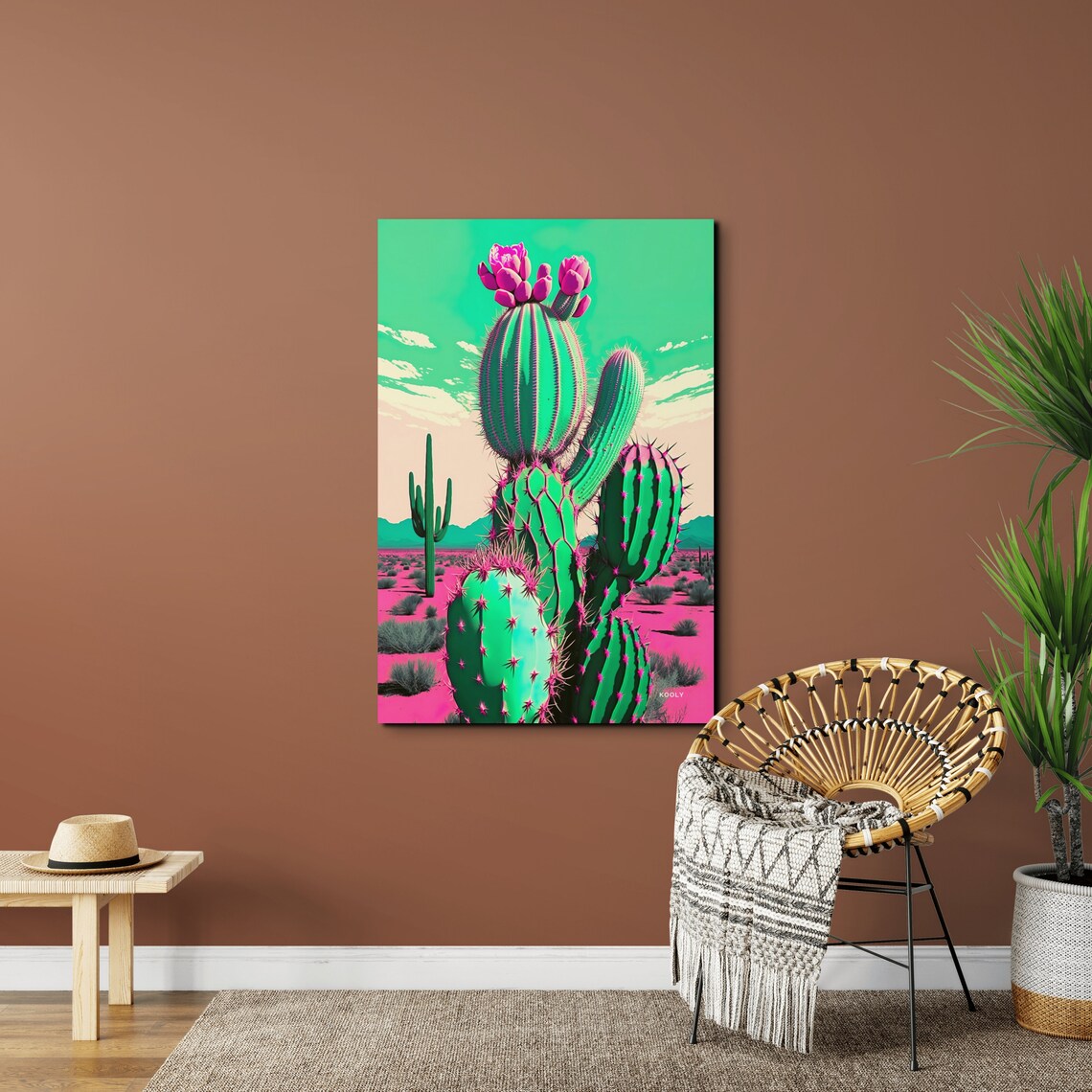 Neon Desert Cactus Pop Art Pink Green Southwest Bloom Poster - Image 5