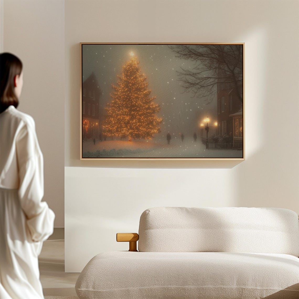 Glowing Christmas Tree In Snowy Evening Park Winter Dusk Poster - Image 7
