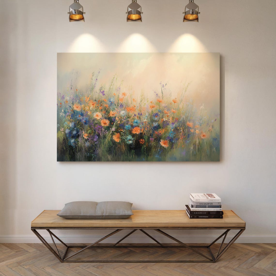 Soft Pastel Wildflower Meadow Orange Purple Blue Blooms Dreamy Poster - Image 5