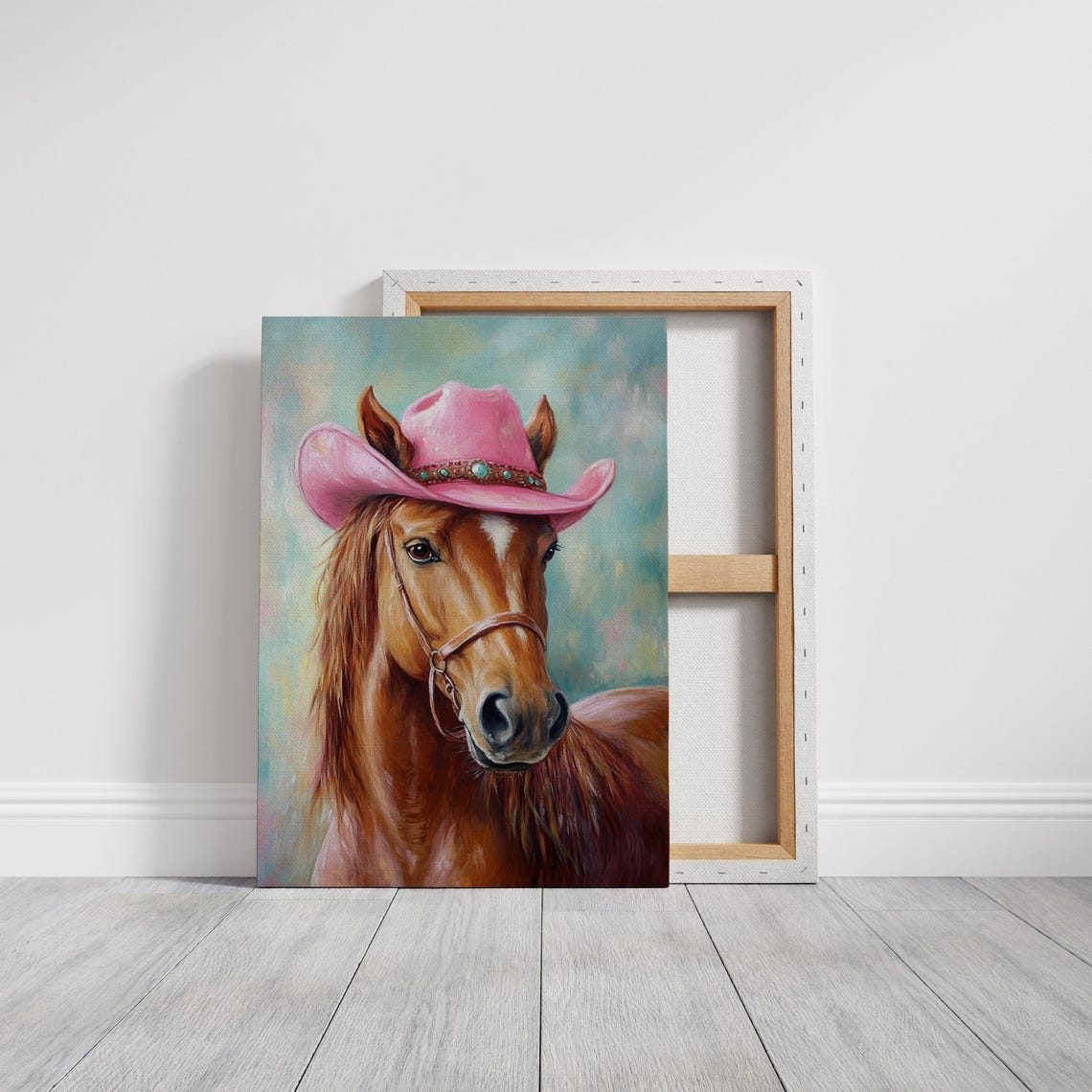 Pink Cowgirl Hat Horse Art Western Farmhouse Wall Decor Rustic Country Style Cowgirl Room Decor Horse Lover Gift - Image 2