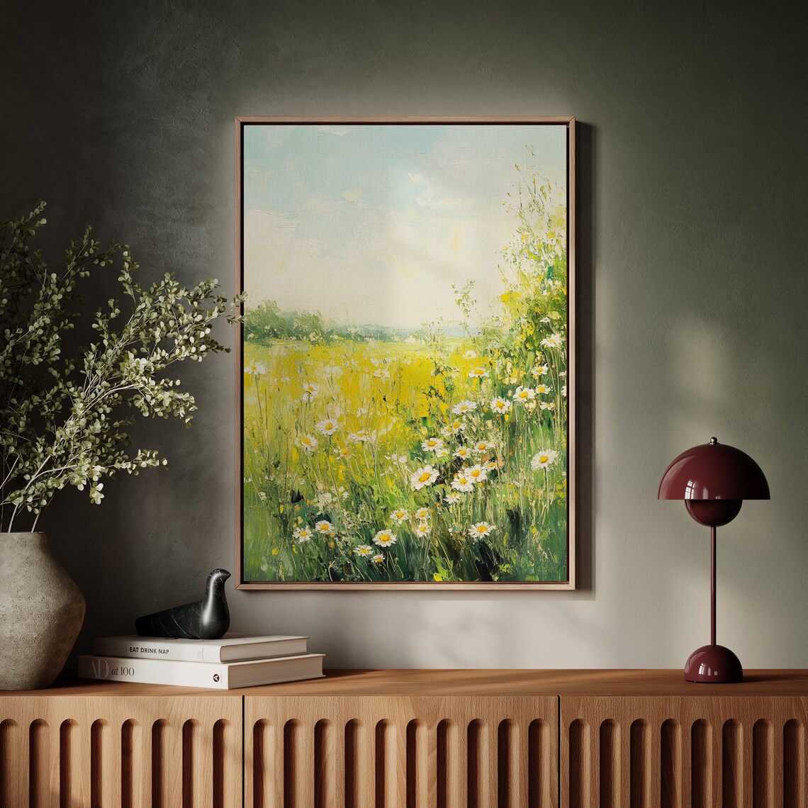 Wildflower Meadow, Vibrant Spring Landscape Art Print - Image 5