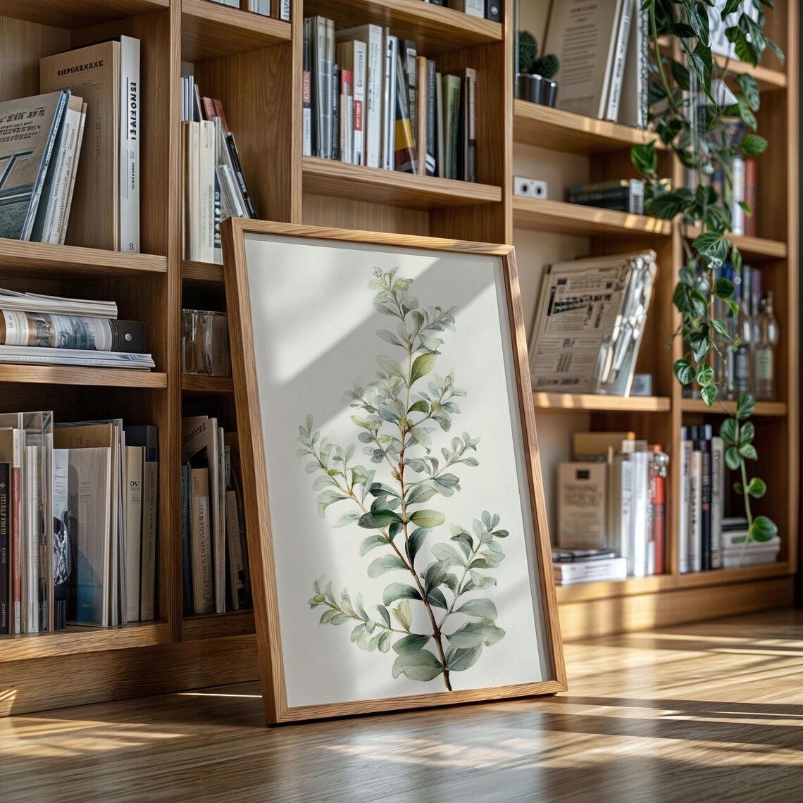 Delicate Botanical Greenery Watercolor Wall Art