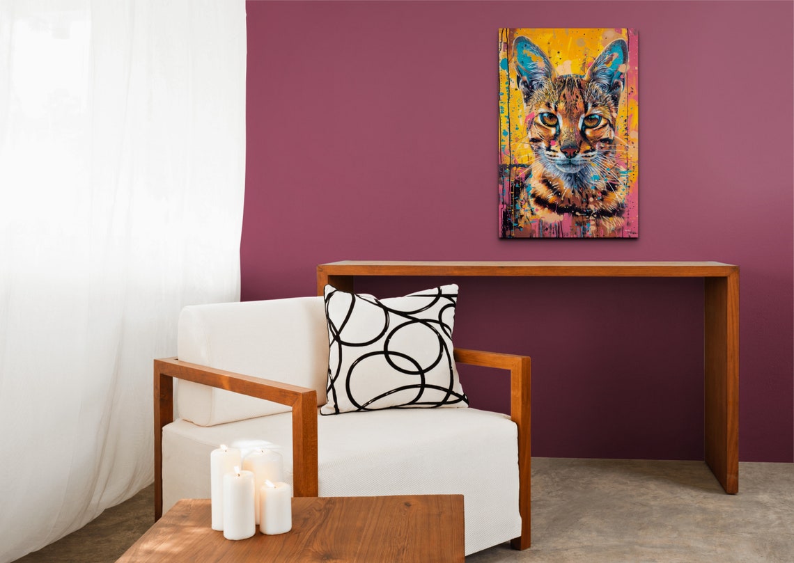 Cat Portrait Pop Art Paint Splatter Colorful Modern Pet Poster - Image 4