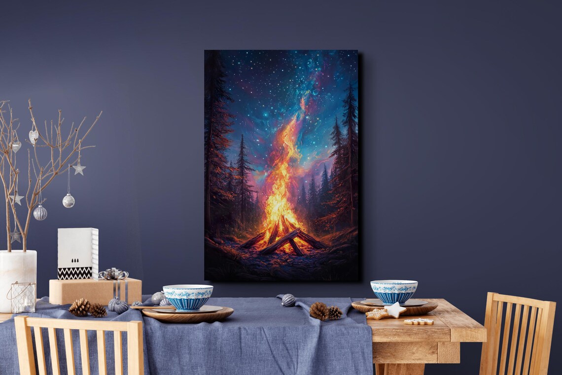 The Original Campfire Art Print, Autumn Season - Image 6