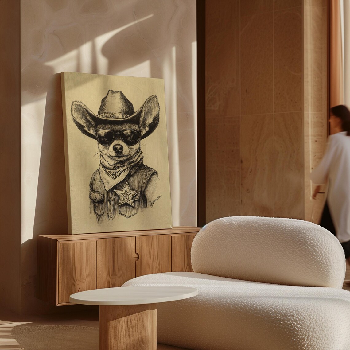 Cowboy Chihuahua Sheriff Dog Wearing Sunglasses Funny Poster - Image 7