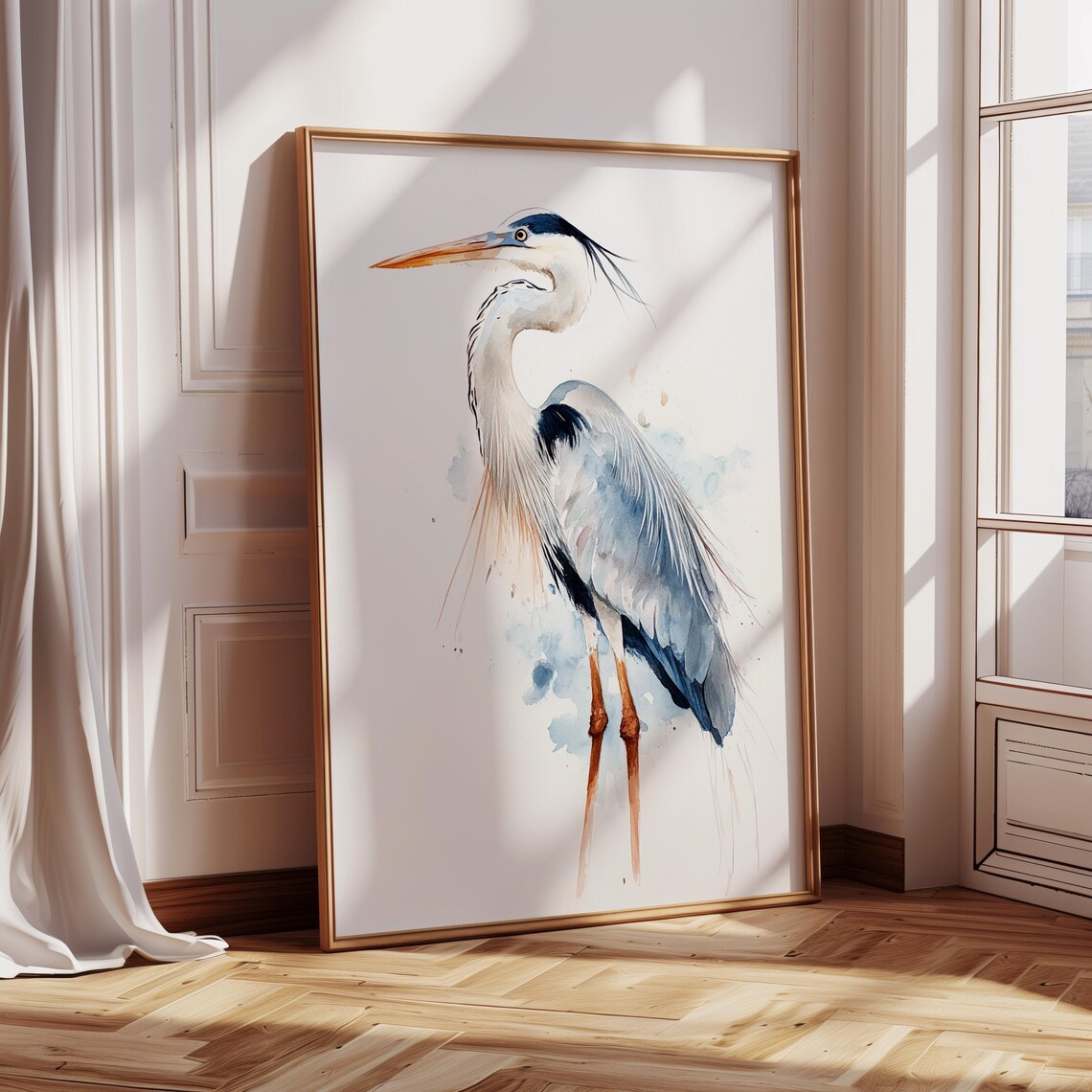 Great Blue Heron Watercolor, Bird Art Print - Image 4