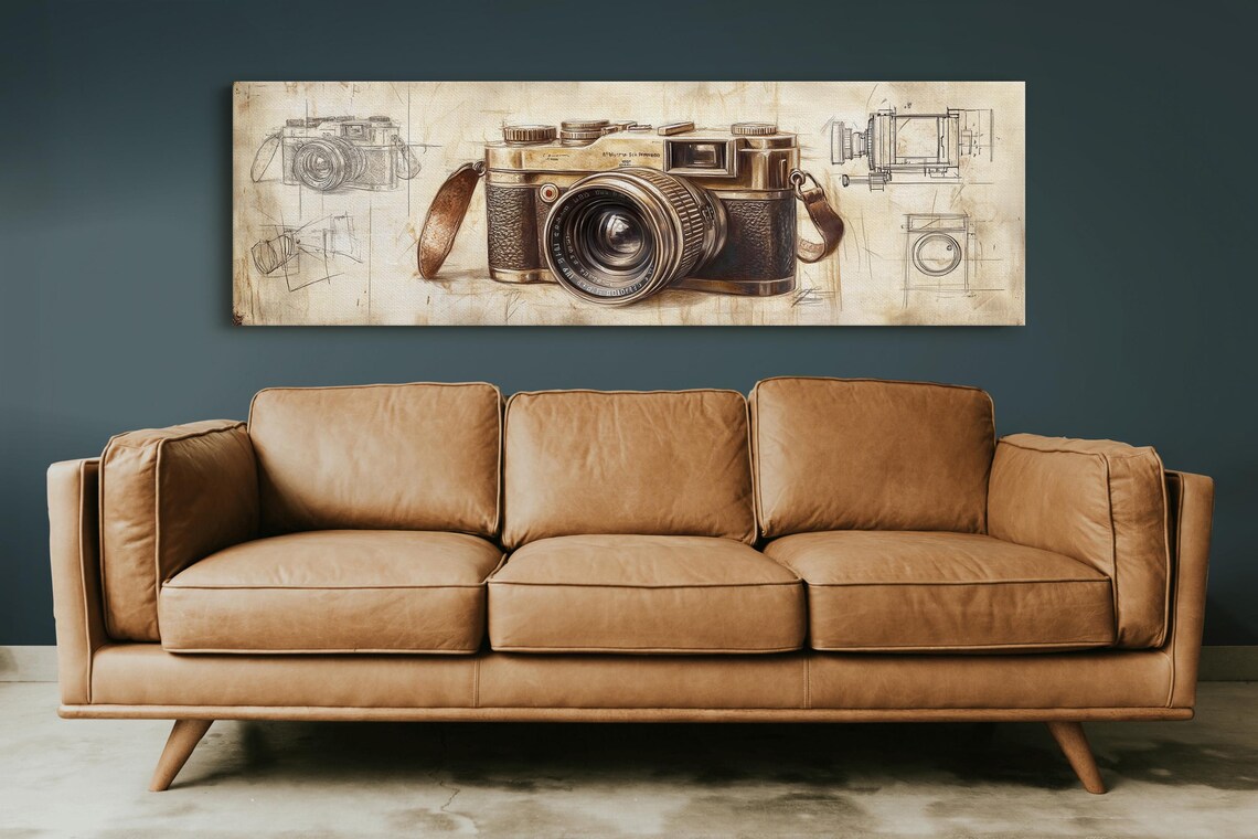 Vintage Camera Art Print, Retro Photography Wall Art