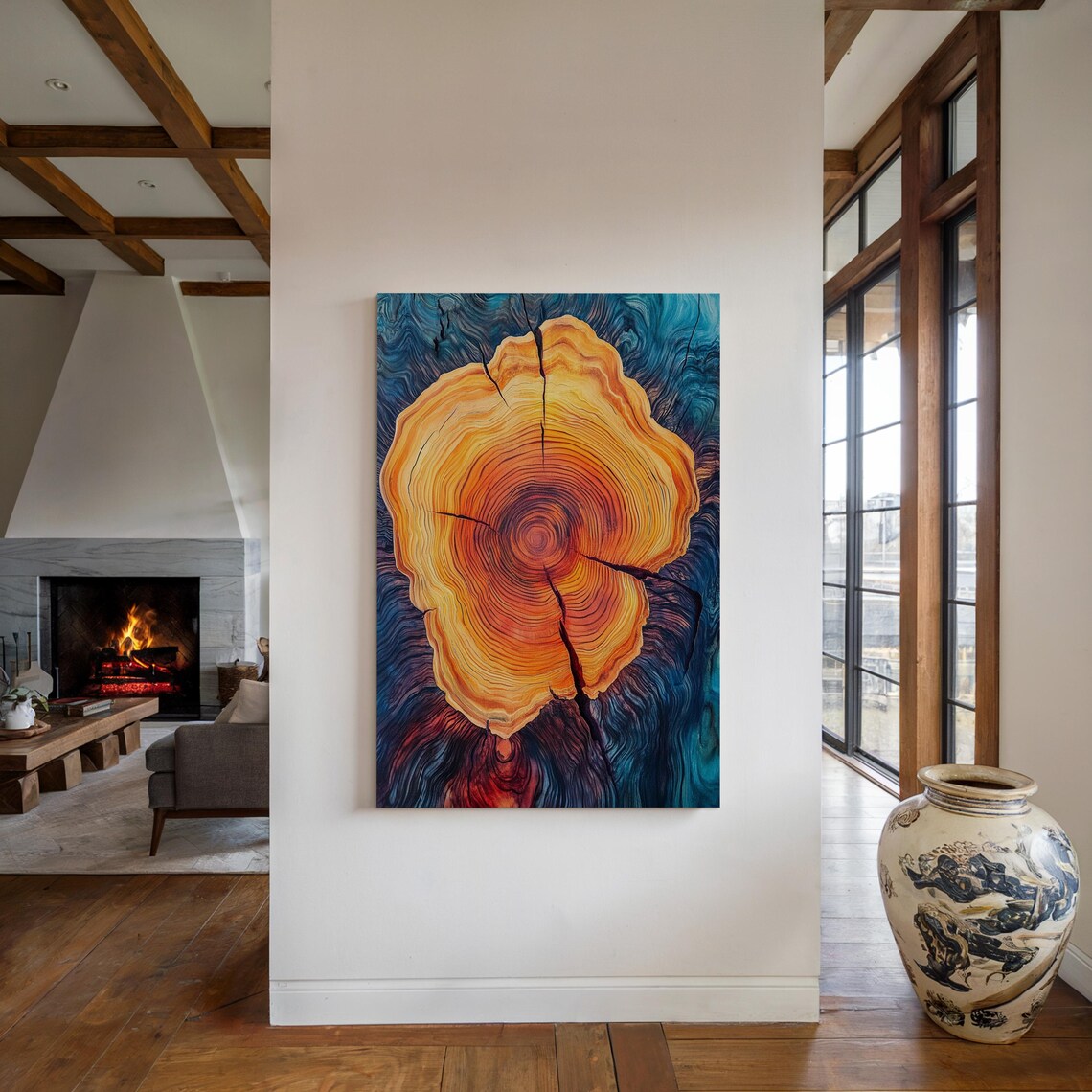 Tree Ring Art Print, Bold Abstract Nature Inspired - Image 5