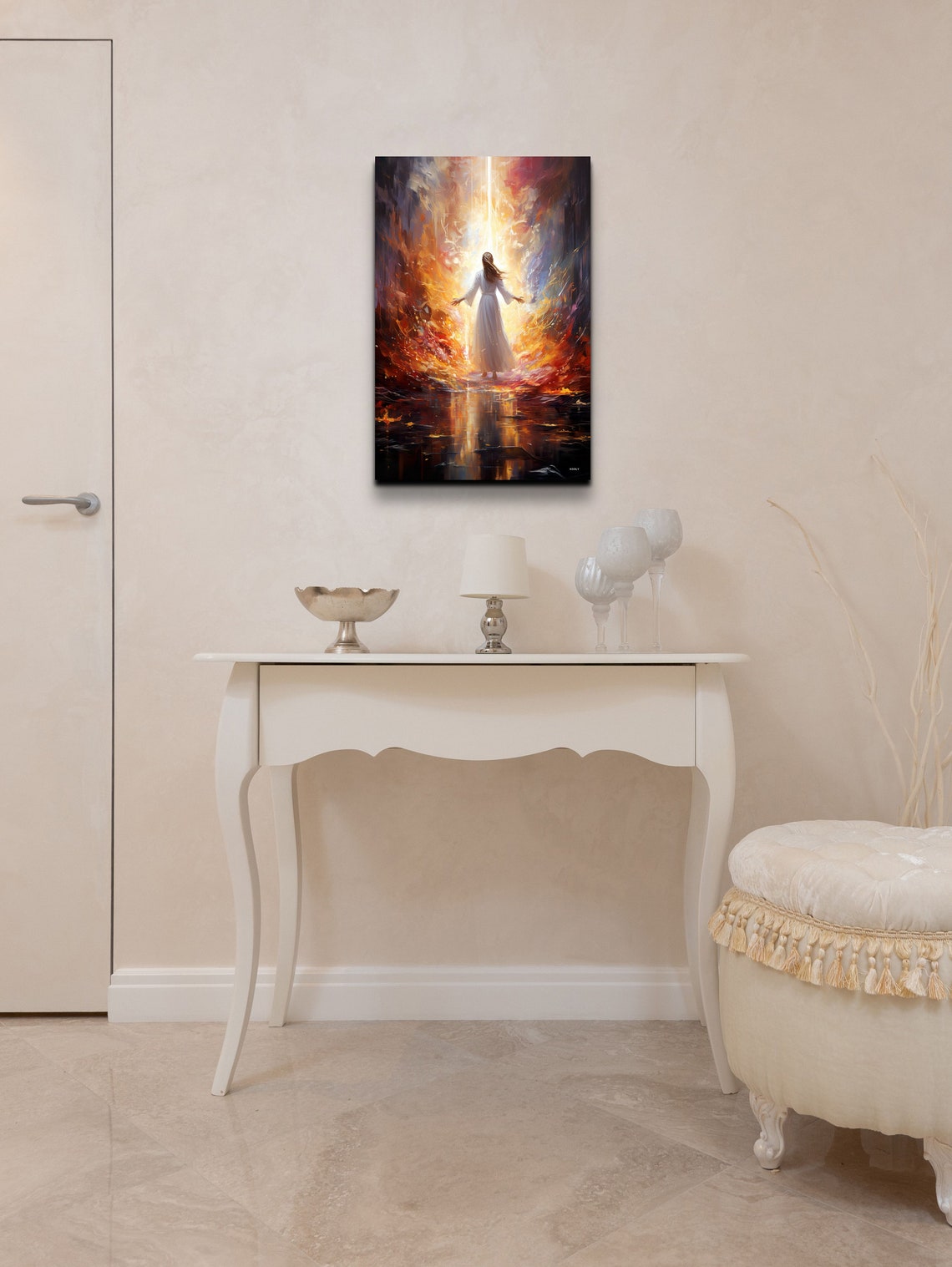 Woman Walking Into Light Spiritual Ascension Heavenly Art Poster - Image 5