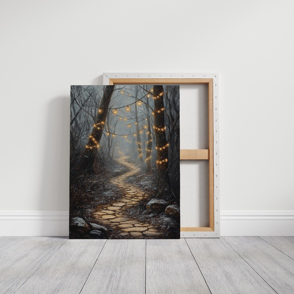 Enchanting Winter Forest Path, Rustic Whimsical Decor - Image 3