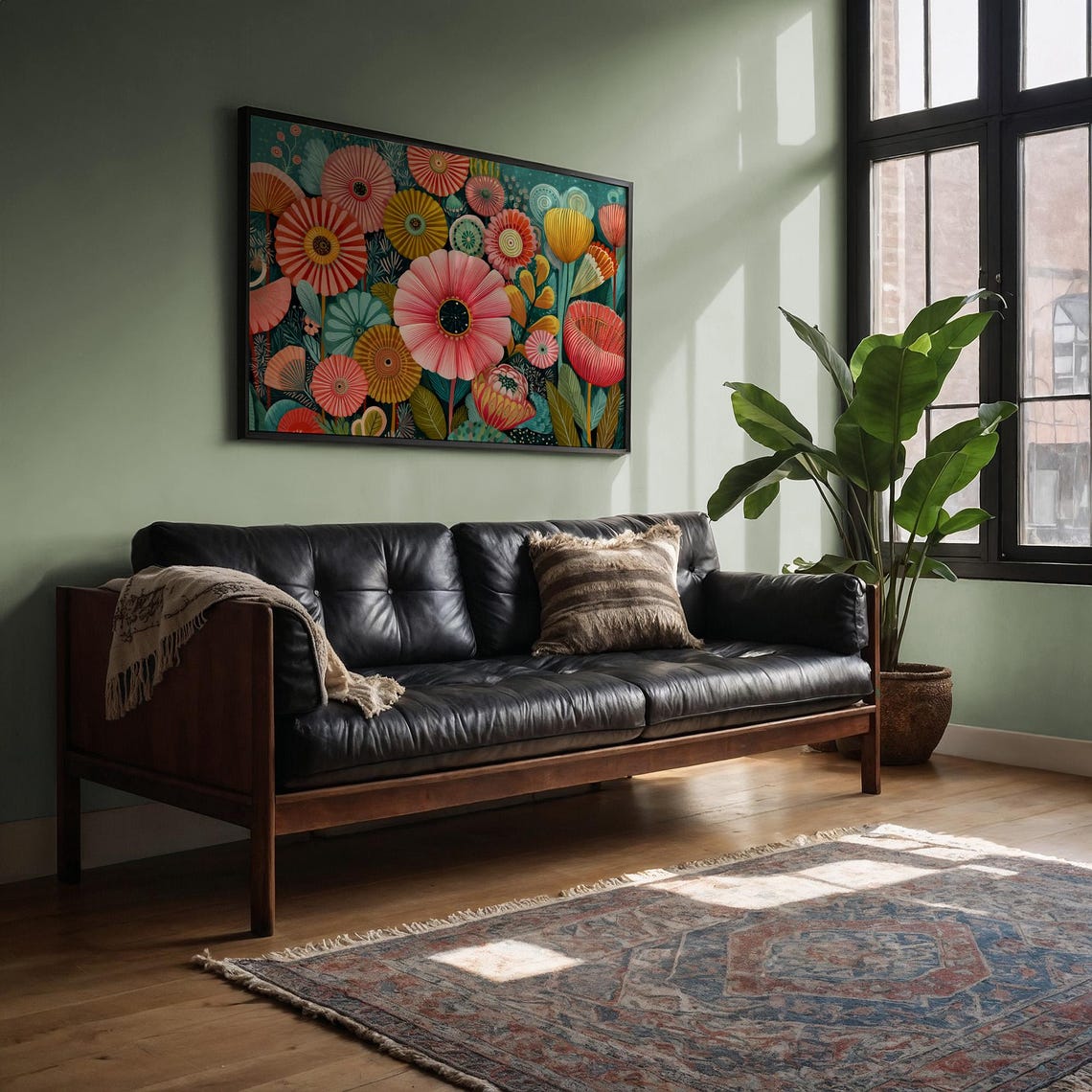 Vibrant Modern Floral Garden Symphony Colorful Flower Art Poster