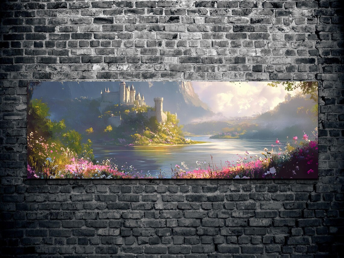 Rustic English Countryside Castle Landscape, Travel Poster - Image 2