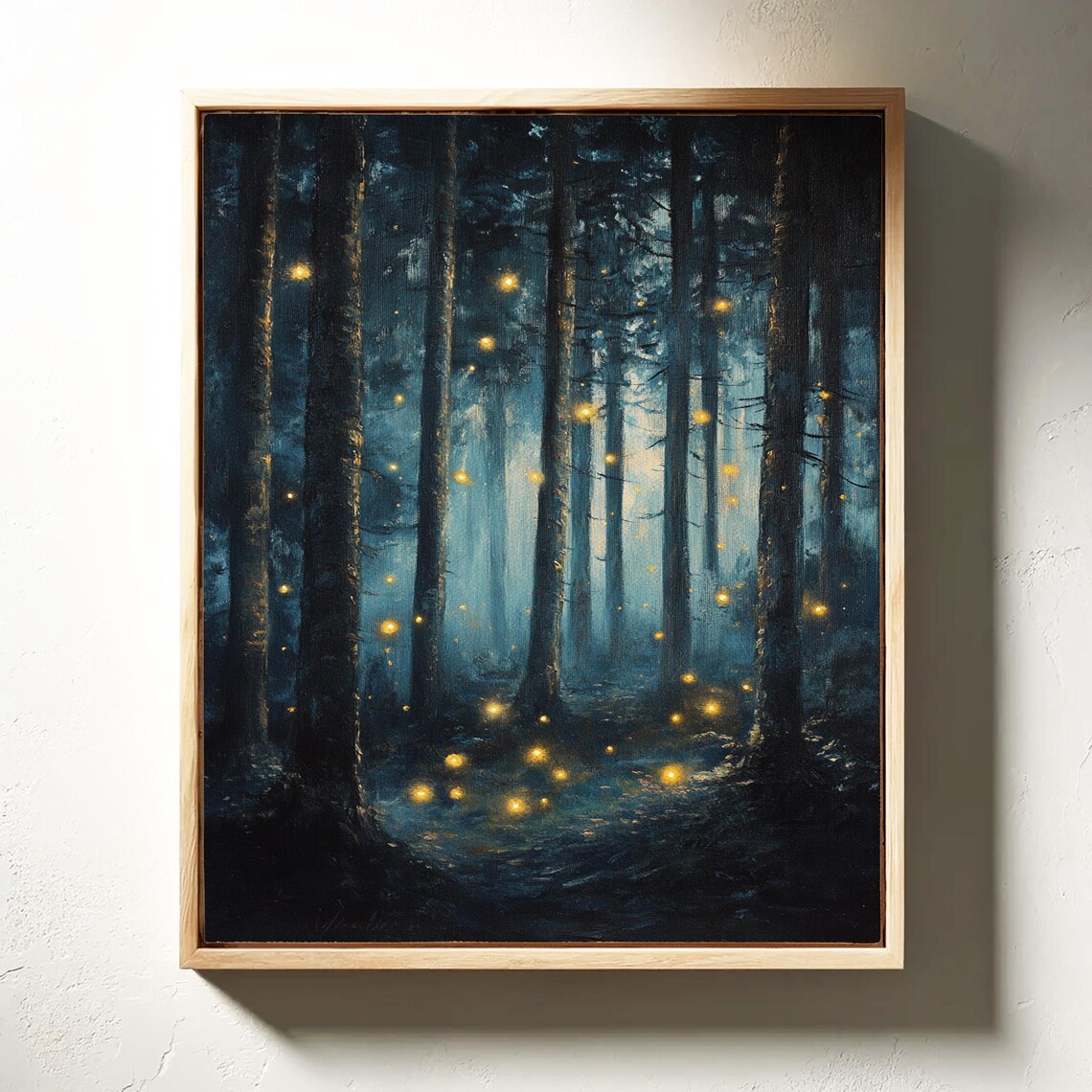 Enchanted Firefly Forest, Mystical Glow Art - Image 3