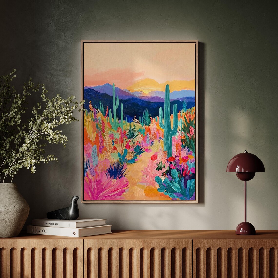 Colorful Desert Wildflower Landscape Saguaro Cactus Sunset Poster - Image 5