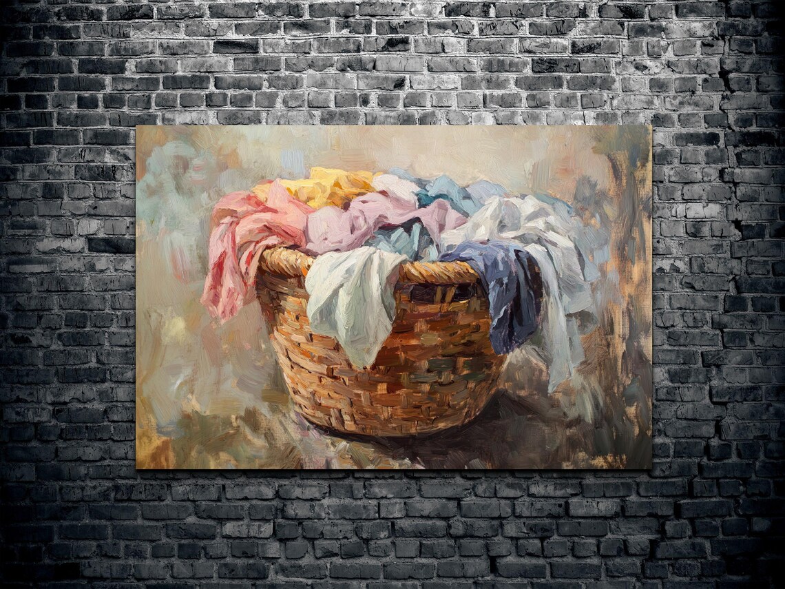 Laundry Basket Art, Laundry Room Wall Art Print - Image 2