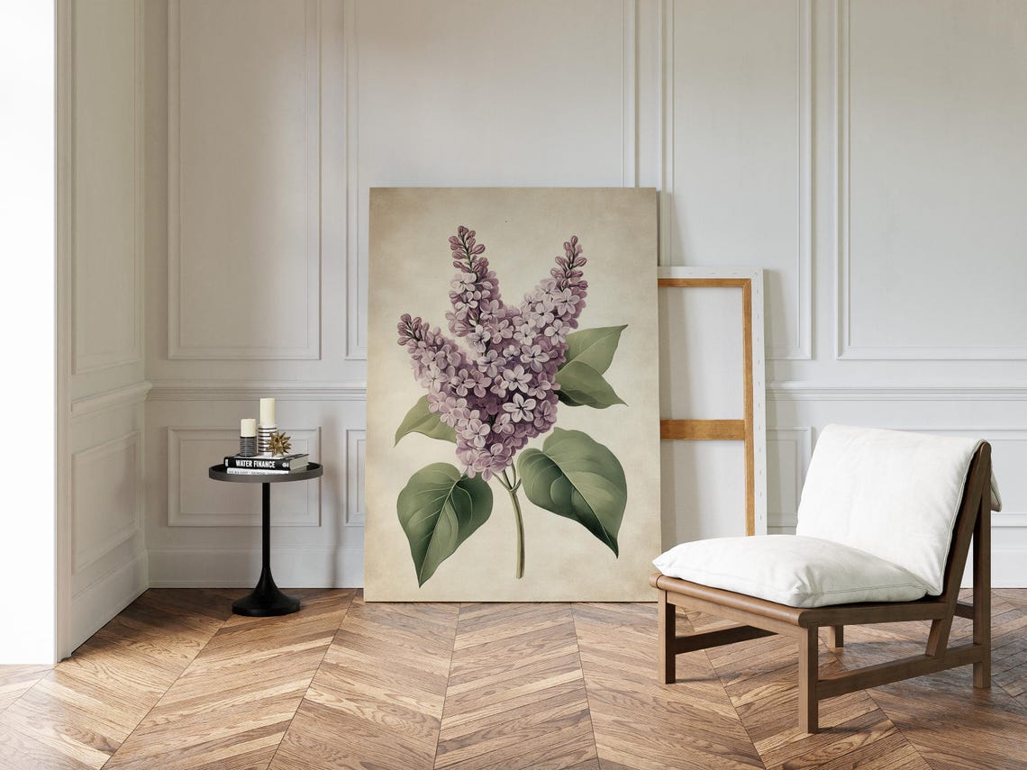 Vintage Lilac Botanical Art Print, Cottagecore Floral - Image 2
