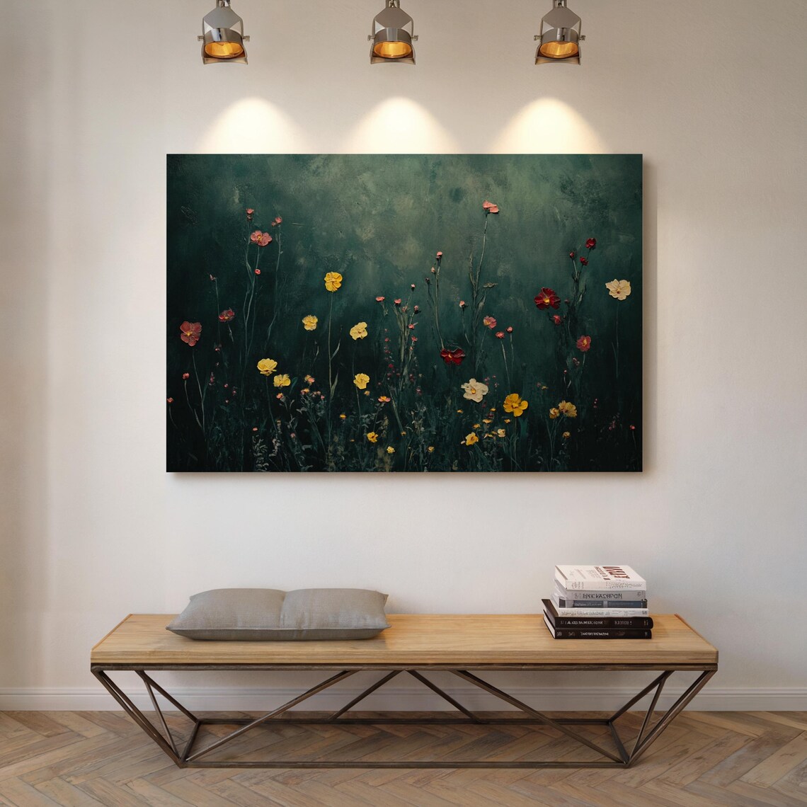 Dark Floral Meadow Vintage Botanical Art Print - Image 6