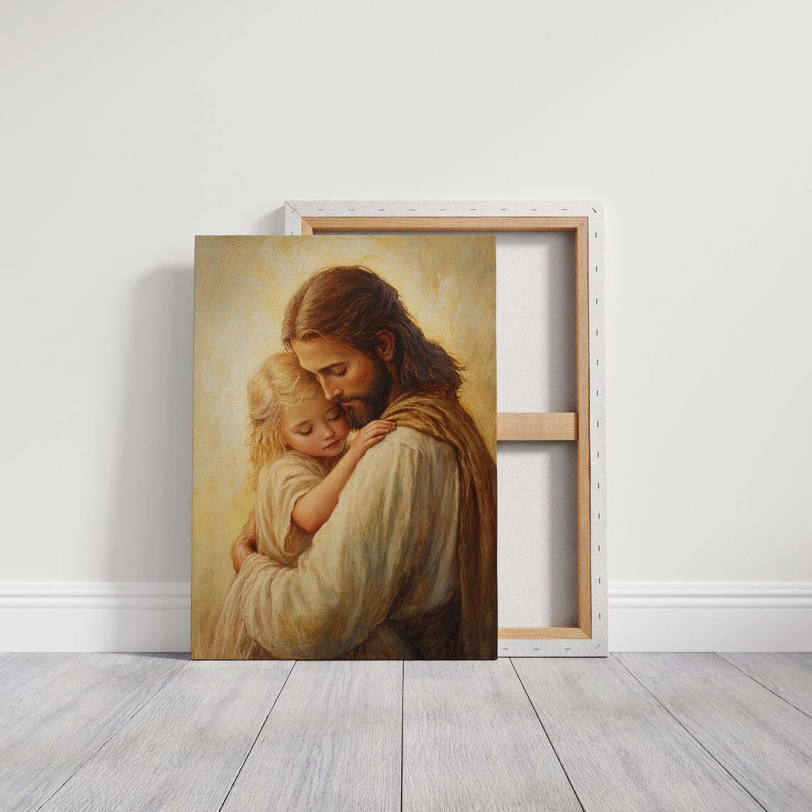 Jesus Holding a Young Girl Close in a Golden Glow of Love Poster - Image 6