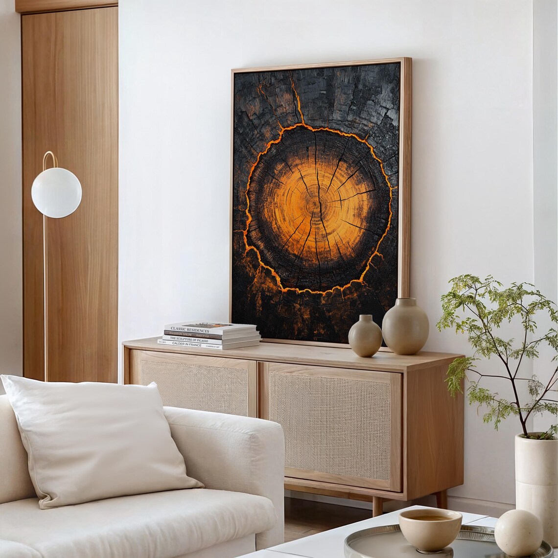 Fiery Tree Ring Art Print, Nature-Inspired Decor - Image 5