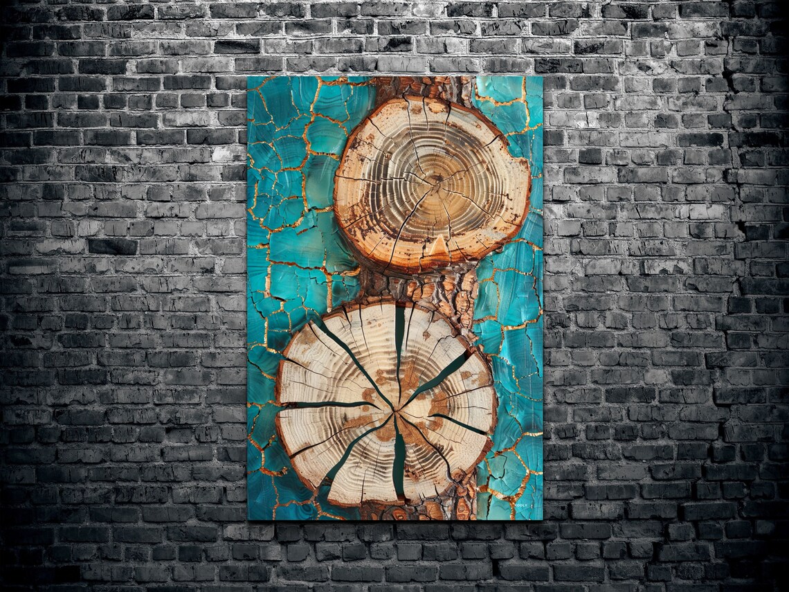 Abstract Tree Ring Nordic Natural Art Print - Image 2