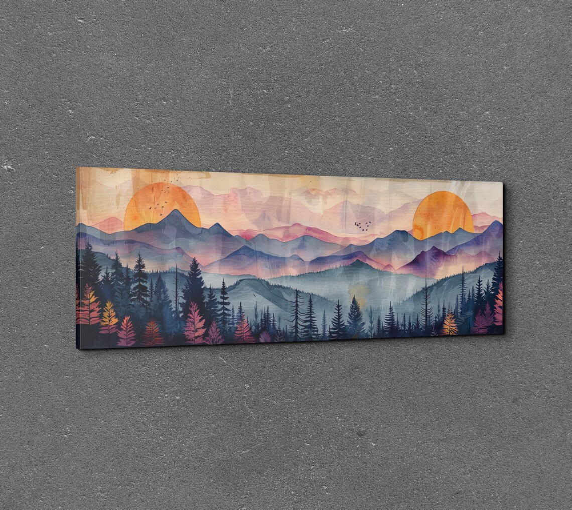 Adirondack Mountains Mid-Century Modern Landscape - Image 3