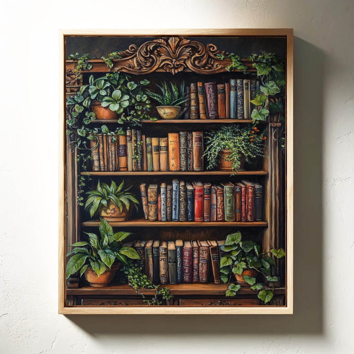 Vintage Bookshelf Wall Art Print, Cozy Boho Decor - Image 7
