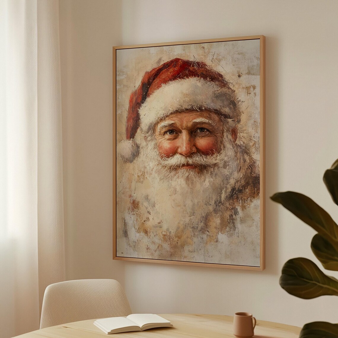 Jolly Santa Claus Face Vintage Christmas Portrait Holiday Poster - Image 4
