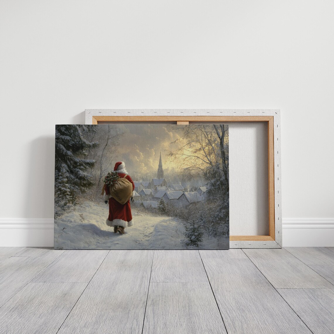 Santa Claus Coming To Deliver Presents, Christmas Art Print - Image 7