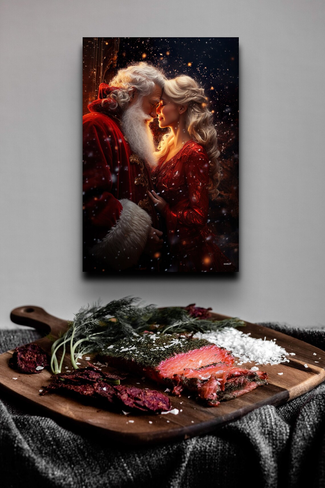 Mr & Mrs Clause Art Print, Holiday Wall Art - Image 3