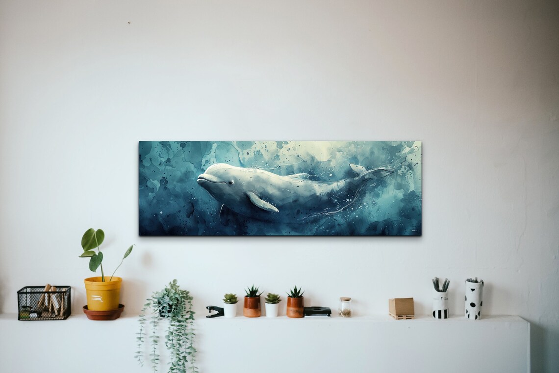 Panoramic Beluga Whale Wall Art - Image 4