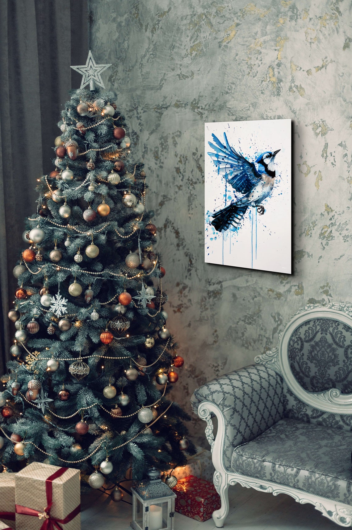 Watercolor Blue Jay Bird Art - Image 3