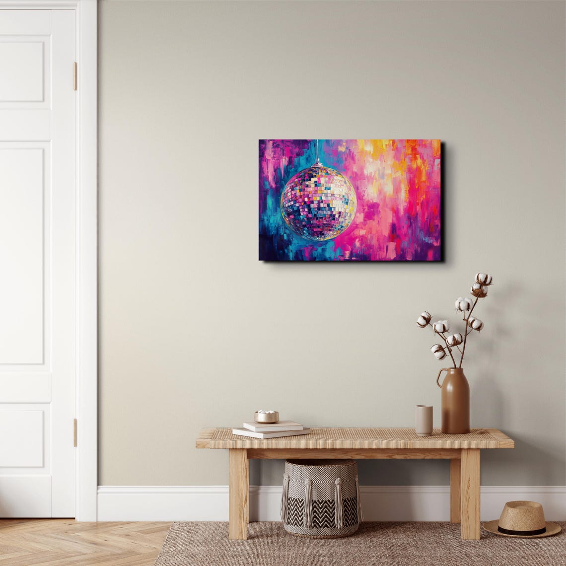 Disco Ball Color Explosion Ready To Hang Wall Art Print Heart Art Cute Decor Wall Art Home Decor Groovy Art Prints - Image 5