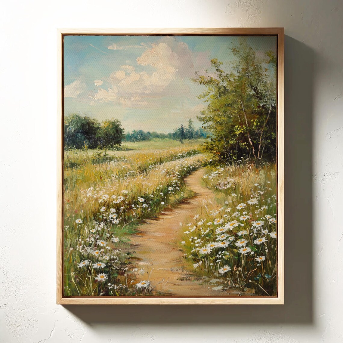 Meadow Path Rustic Trail, Wildflowers Sunlit Countryside - Image 5