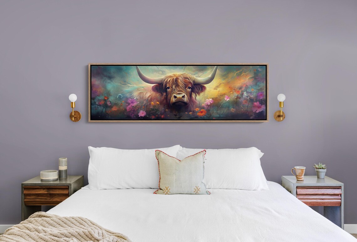 Highland Cow Panoramic Art Print, Farmhouse Decor - Image 5