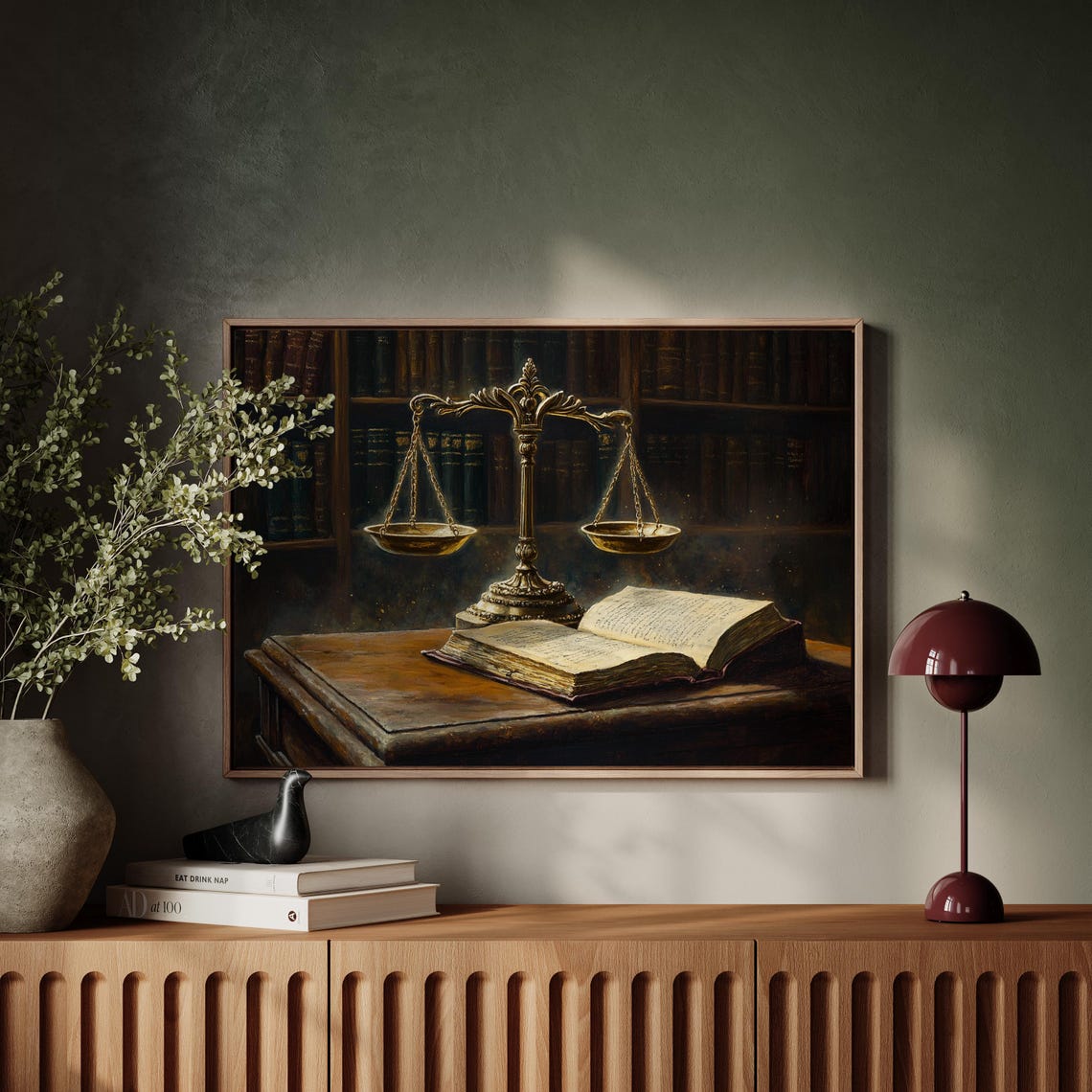 Vintage Justice Scales Law Office Decor Legal Books Art Print - Image 4