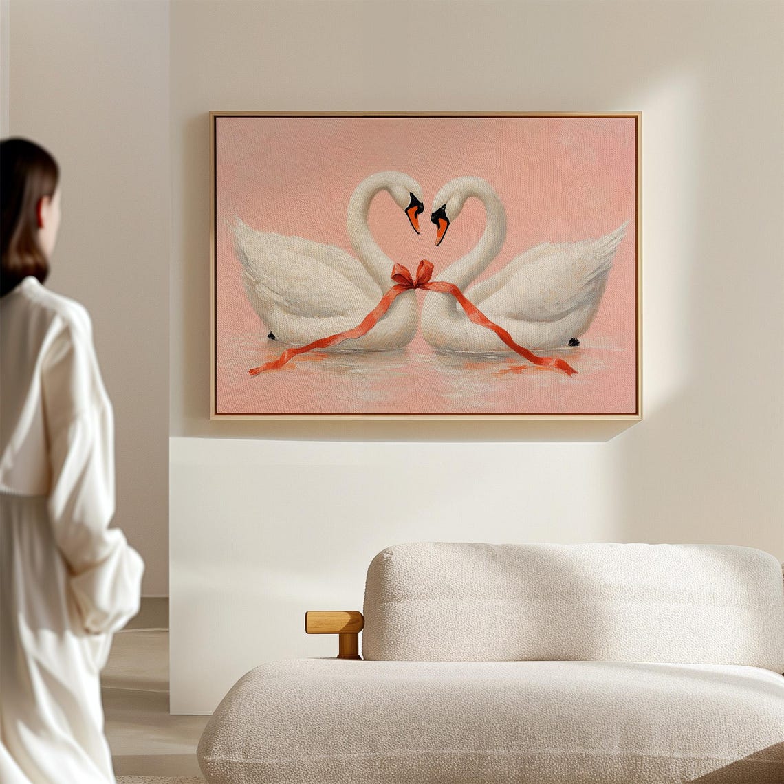 Romantic Swan Pair, Love Themed Decor - Image 3
